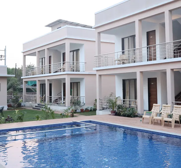 Amaira Nature's Resort building and poolside